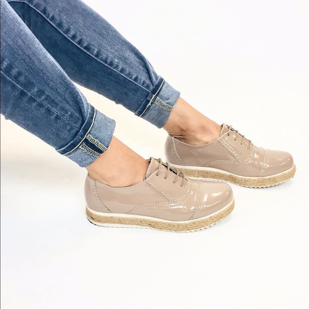 Faux Patent Leather Platform Sneaker